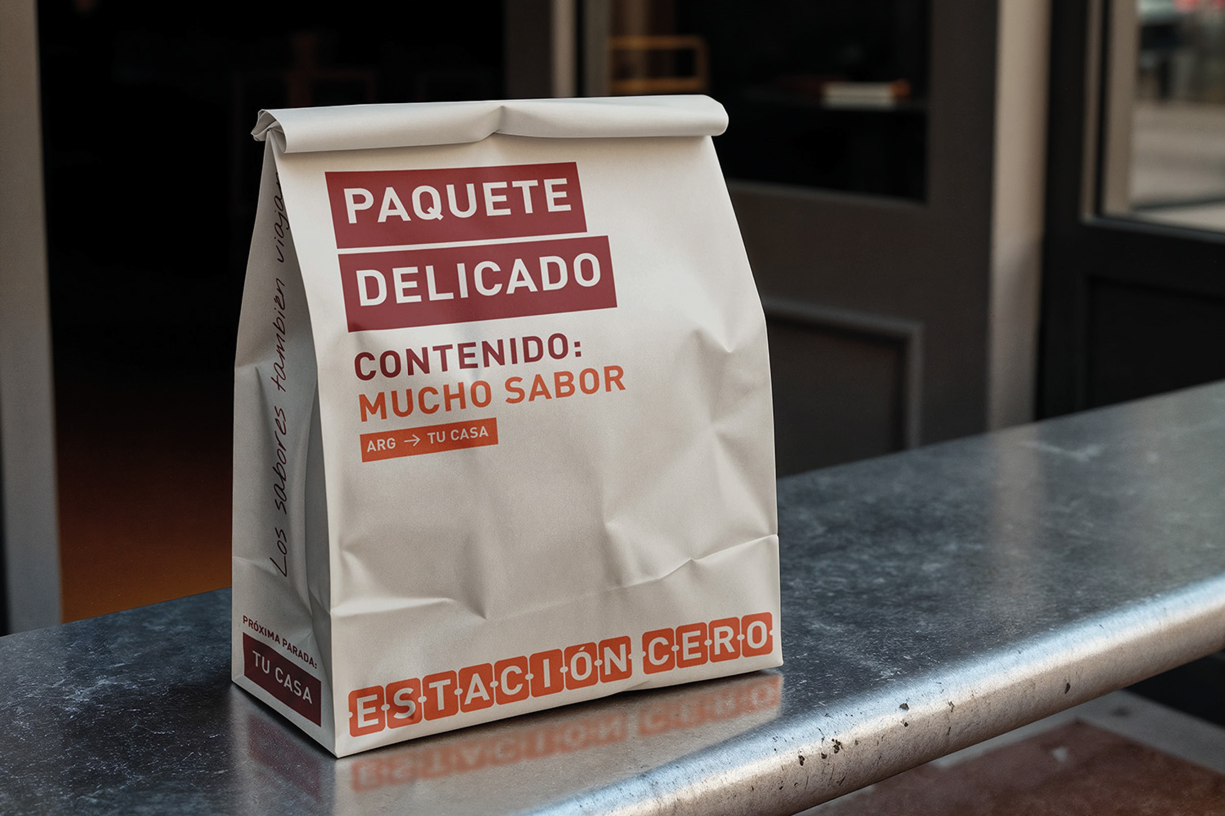 Bolsa de papel de Estación Cero: paquete delicado, contenido mucho sabor